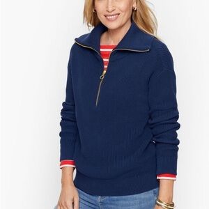 ⭐️⭐️⭐️Talbots Dark Blue Zip-Up Sweater size Large